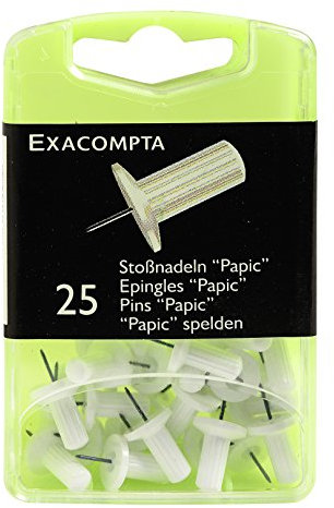 Exacompta 14900E 25er Pack Pinwandnadel Stoßnadeln weiß in Kunststoffbox