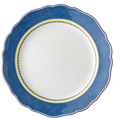 Hutschenreuther Maria Theresia Medley Mantova Speiseteller 25 cm, mit Fahne - Rund - Ø 24,5 cm - höhe 3,2 cm, Porzellan, blau gelb weiß