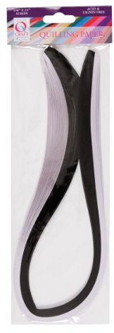 Qcraft Quilling-Papierstreifen zum Basteln, 3 mm dick 3 mm Rüschen-Papierstreifen Deluxe, 100-teilig, Schwarz/Weiß schwarz/weiß