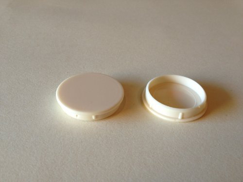 Hinge and Bracket Supplies 10 x 35mm Cream Cupboard Hinge Hole Covers