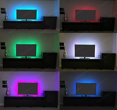 Dabhees 4 x 500mm Colour changing LED mood light LED TV Background Lighting Kit with IR Remote control LED strips **30 POWERFUL 5050 SMD ON EACH 50CM STRIPS**