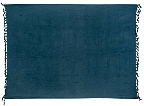 Ciffre Sarong Pareo Wickelrock Strandtuch Lunghi Dhoti Tuch Schlicht Uni Petrol