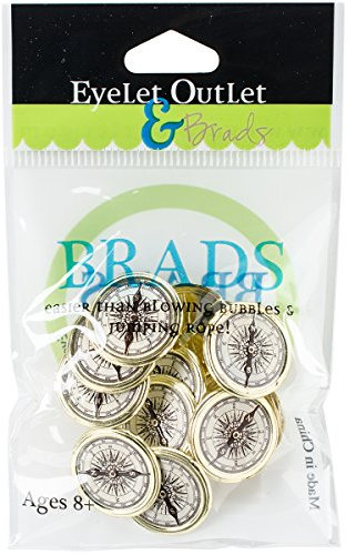 Eyelet Outlet Shape Brads Kompass, 12 Stück