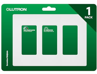 Lutron Claro 3 Gang Decorator/Rocker Wallplate, Satin, Snow (1-Pack) | SC-3-SW