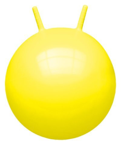 John 59008 - Sprungball Einfarbig (45-50 cm) - Hopperball, Hüpfball, Springball, Hopper Ball für Drinnen & Draußen - wiederaufblasbar, robust - Fitness für Kinder, Gelb