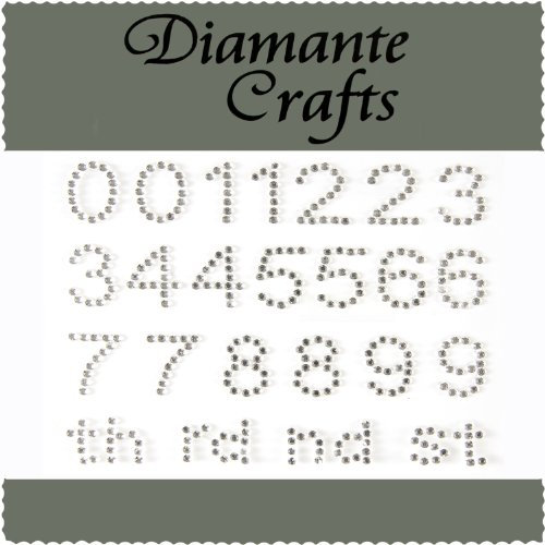 Clear Numbers Diamante Vajazzle Rhinestone Gems - created exclusively for Diamante Crafts
