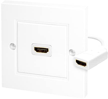 LogiLink AH0014 - Adaptador de pared HDMI Wall Plate hembra 1 puerto, blanco