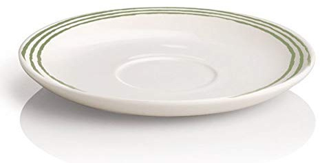 Alessi 12 cm Acquerello Saucer Mocha Cup, White/Green