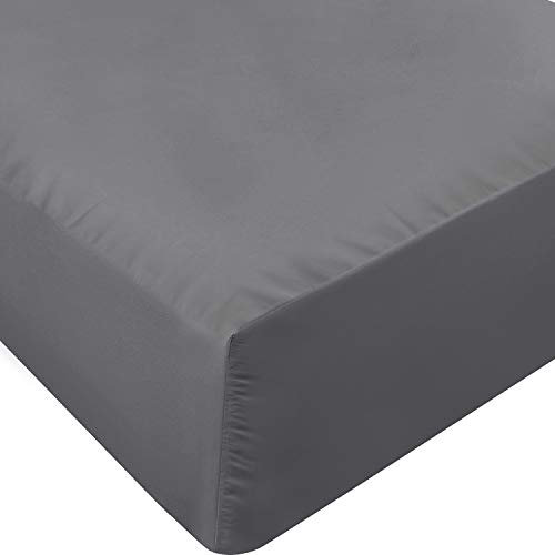 Utopia Bedding Spannbettlaken für King-Size-Betten, Tiefe Tasche, weiche Mikrofaser, schrumpf- und lichtbeständig, pflegeleicht, nur 1 Spannbetttuch (grau)