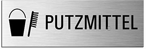 Schild Putzmittel Raum Türschild 240 x 80 mm Türschild Aluminium selbstklebend Nr.26033-S
