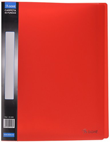Dohe 91406 personalisierbarer Ordner 40 Hüllen, Rücken, rot