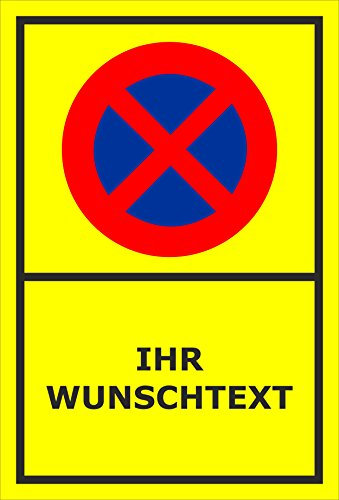 Melis-Folienwerkstatt Parken verboten Schild – Abschleppschild - mit individuellem Wunschtext personalisiert – 30x20 cm – Aufkleber – Verschiedene Größen und Materialien