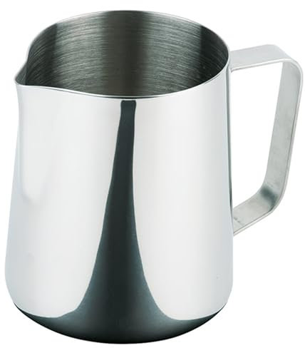 APS 10328 Pot à lait/pot universel, Ø 8 cm, hauteur 10 cm, 0,35 litre, acier inoxydable, extérieur poli miroir, graduation à l'intérieur