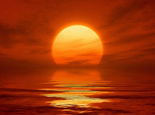 wandmotiv24 Fototapete Roter Sonnenuntergang Größe: 350 x 260 cm Wandbild, Motivtapete, Vliestapete KTk459