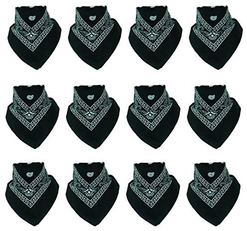 Boolavard 100% coton 1pcs, 6pcs ou 12pcs Pack Bandanas avec couleur de motif Paisley originale de couvre-chefs choix/cheveux