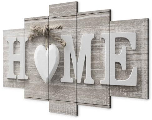 B&D XXL - Quadro Home Casa 200x100 cm 5 Pezzi - Stampa su Tela in TNT Tessuta XXL Grande - Quadri Moderni Componibili Camera da Letto Matrimoniale - Stampe da Parete Arte - Astratto