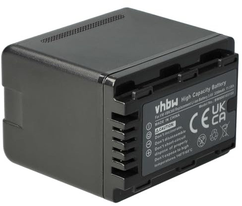vhbw Akku kompatibel mit Panasonic HC-V100M, HC-V500, HC-V500EG-K Videokamera Camcorder (3200mAh, 3,6V, Li-Ion) mit Infochip