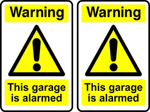 Ellis Graphix 2 x Self Adhesive Warning this Garage is Alarmed Sign, Warning Sign 100 x 150 mm