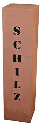 Rost Säule RS121 Ihr eigener Name ca. 100x25x25 cm Säulen Rostsäule Garten Blumensäulen Deko rostig