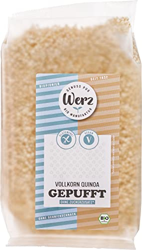 Werz Vollkorn-Quinoa gepufft ungesüßt, glutenfrei, 2er Pack (2 x 125 g Beutel) - Bio