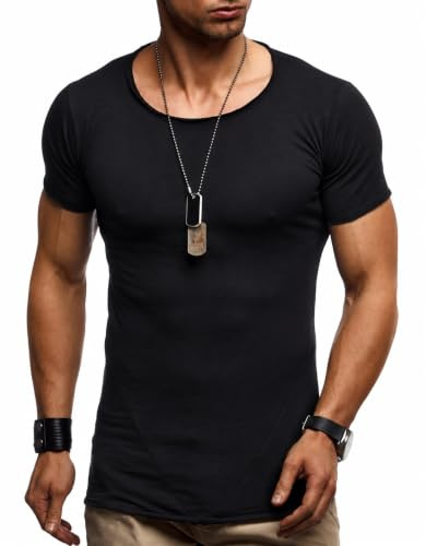 Leif Nelson Camiseta para Hombre con Cuello Redondo LN-6281