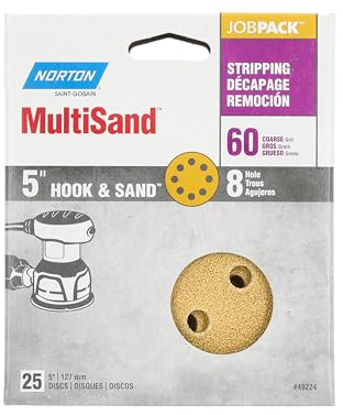 Norton 49224 geregelter Körnung 60 Haken- und-Loop Schleifscheibe, 12,7 cm, 25 Stück,