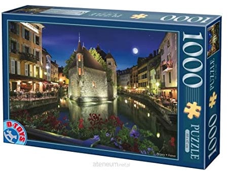 Unbekannt 70531 D-Toys Puzzle 1000 Pieces Bei Nacht Frankreich Annecy, Multicolour