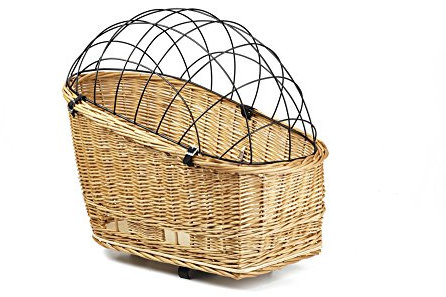 Beeztees 710078 Fahrradkorb für Gepäckträger mit Drahthaube, 50 x 27 cm, braun