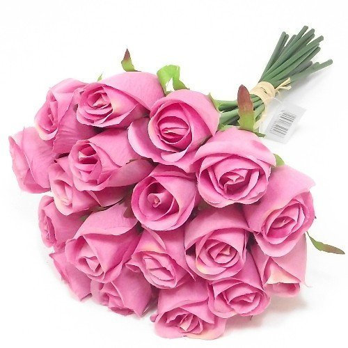 A1-Homes Artificial Roses - Bundle of 18 Fake Pink Roses -30cm Bunch of Flowers for Birthday, For Women, Valentine Day – indoor & Outdoor wedding Party Home Decoration -DIY & Crafts