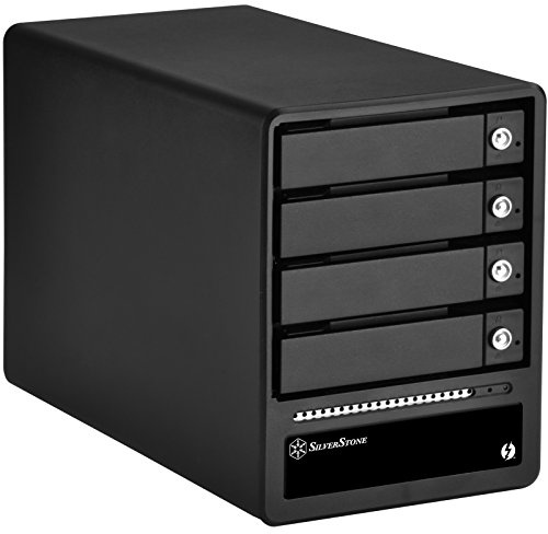 SilverStone SST-TS433-TB - Custodia per disco rigido esterno Thunderbolt 2, 4 bay RAID per supporto 2,5 pollici per HDD o SSD, nero