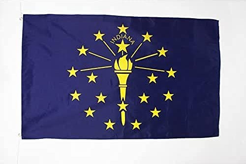 AZ FLAG - Flagge Indiana - 150x90 cm - Bundesstaat Indiana Fahne 100% Polyester mit Messing-Ösen - 110g