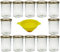 Viva haushaltswaren lot de 12 petits pots à confiture 219 ml avec couvercles dorés assortis et entonnoir