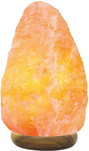 SourceDIY 8-12 Kg Natural Therapeutic Himalayan Crystal Salt Lamp- and Crafted With Natural Colour Wooden Base With Uk Certified Electric Plug & Dimmer Cable Adorable Gift For Wedding anniversary