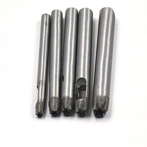 micoshop Lochstanzer, Sternform, Metall, Silber, 4 mm, 5 mm, 6 mm, 7 mm, 8 mm, Manuell, für Leder, Gürtel und mehr