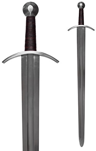Battle-Merchant Mittelalterliches Kreuzritterschwert, Schaukampf SK-B | mit Lederscheide, Mittelalter Schwert Replik, Trainingsschwert, Schaukampfschwert, Reenactment