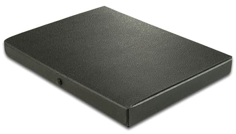 ELBA 400000994 Dokumenten-Box aus Hartpappe mit 3 Einschlagklappen und Druckkopf 3 cm schwarz