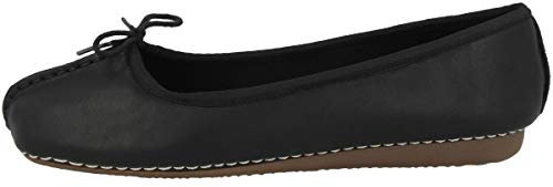 Clarks Women's Freckle Ice Ballet Flats, Black Leather, 4.5 UK