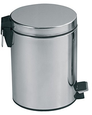 MSV 12 L Treteimer aus glänzendem Edelstahl 12l, Silber, INOX