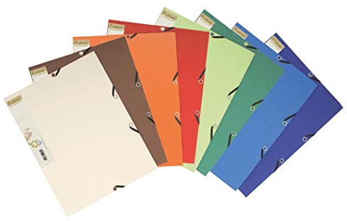 Exacompta 56980E Einschlagmappe Forever. Aus Recycling-Karton DIN A4 mit 2 Gummizügen, 3 Klappen und Rückenschild 1 Stück Zufallsfarbe zweifarbig Sammelmappe Dokumentenmappe Blauer Engel