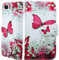 NWNK13 iPhone 6, iPhone 6s case Floral Print Pu Leather Book Wallet Flip Case with Gel Inner Frame + Screen Protector & PINK