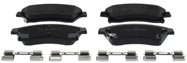 Bosch BP1355 - Auto Bremsbeläge vorne - Bosch-Qualität - für leises Bremsen mit wenig Staub - ECE-R90 zertifiziert - kupferfrei - 1 Set mit 4 Bremsbelägen - Mit Zubehör