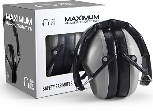 Pro For Sho 34dB NRR Hearing Protection Ear Muffs – Highest NRR Compact Design Ear Protection for Loud Events & Sensory Use (Grey)