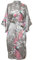 CCcollections Kimono Motif Paon et Fleurs, 16 Couleurs différentes, Lingerie, Nuisette, Robe de Chambre, Demoiselle d'honneur, Enterrement de Vie de Jeune Fille (Gris (Grey)), taille unique