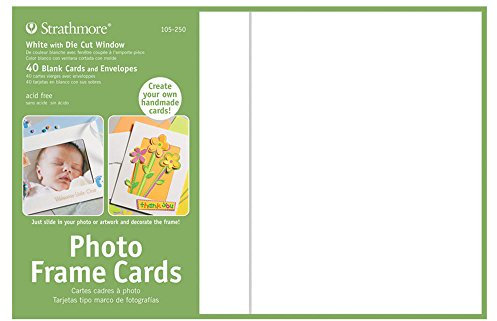 Strathmore Pro-Art Karten und Umschläge, 12,7 x 17,5 cm, 40 kg, Weiß mit gestanztem Fenster