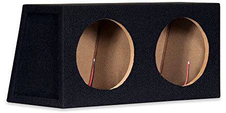 Car Black Subwoofer Box Sealed Automotive Enclosure for Two 8-Inch Woofers 8D