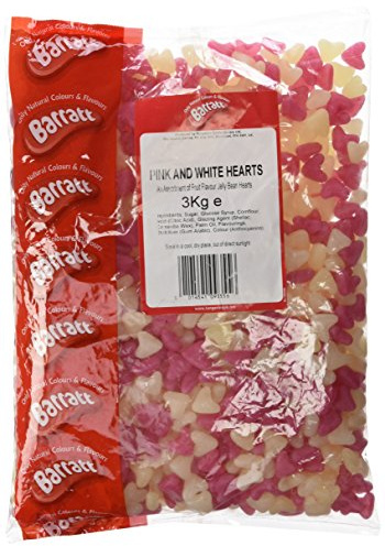 Barratt Jelly Bean Lovehearts Pink and White, 3 kg, (Pack of 1)