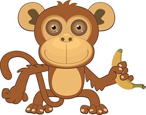U24 Aufkleber AFFE mit Banane Autoaufkleber Sticker Konturschnitt