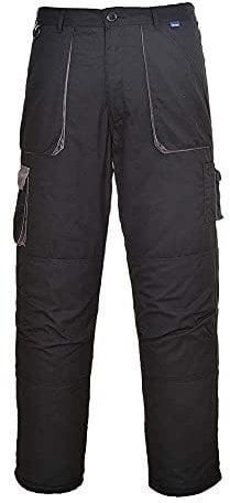 Portwest Texo Contrast Trouser, Size: L, Colour: Black, TX11BKRL