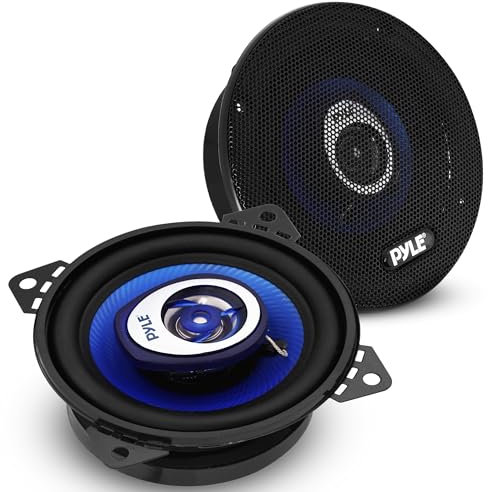 Pyle 2-Way 180W Universal Car Stereo Speakers, 4” /10.16cm Coaxial Loud Pro Audio Car Speaker, Universal OEM, Quick Replacement Component Speaker, Vehicle Door/Side Panel Mount Compatible, (Pair)