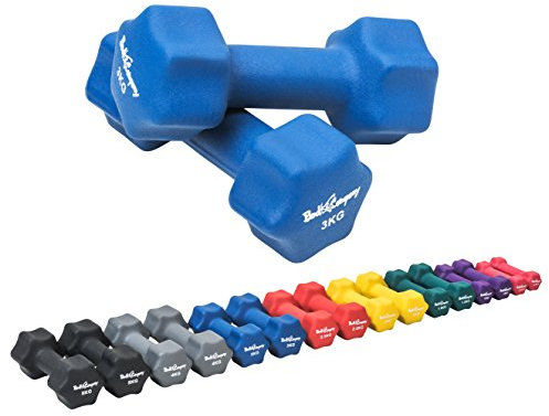 Bad Company Neopren Hanteln 2 x 3 kg blau - Kleine Hantel gummiert für Fitness Gymnastik Aerobic Zuhause - Home Gym Kurzhanteln für Frauen Männer - Dumbbells 3kg